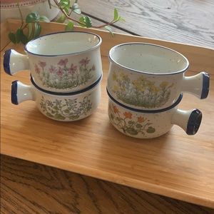Vintage petite floral soup bowls/mugs